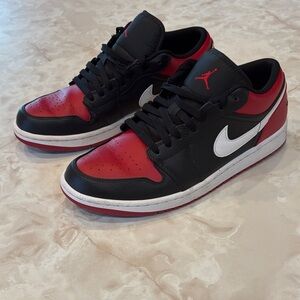 Nike Air Jordan 1 Low Black and Red Shoes
